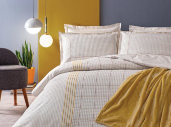 �ift Ki�ilik Puffy Battaniyeli Klesti Nevresim Tak�m� - Gri